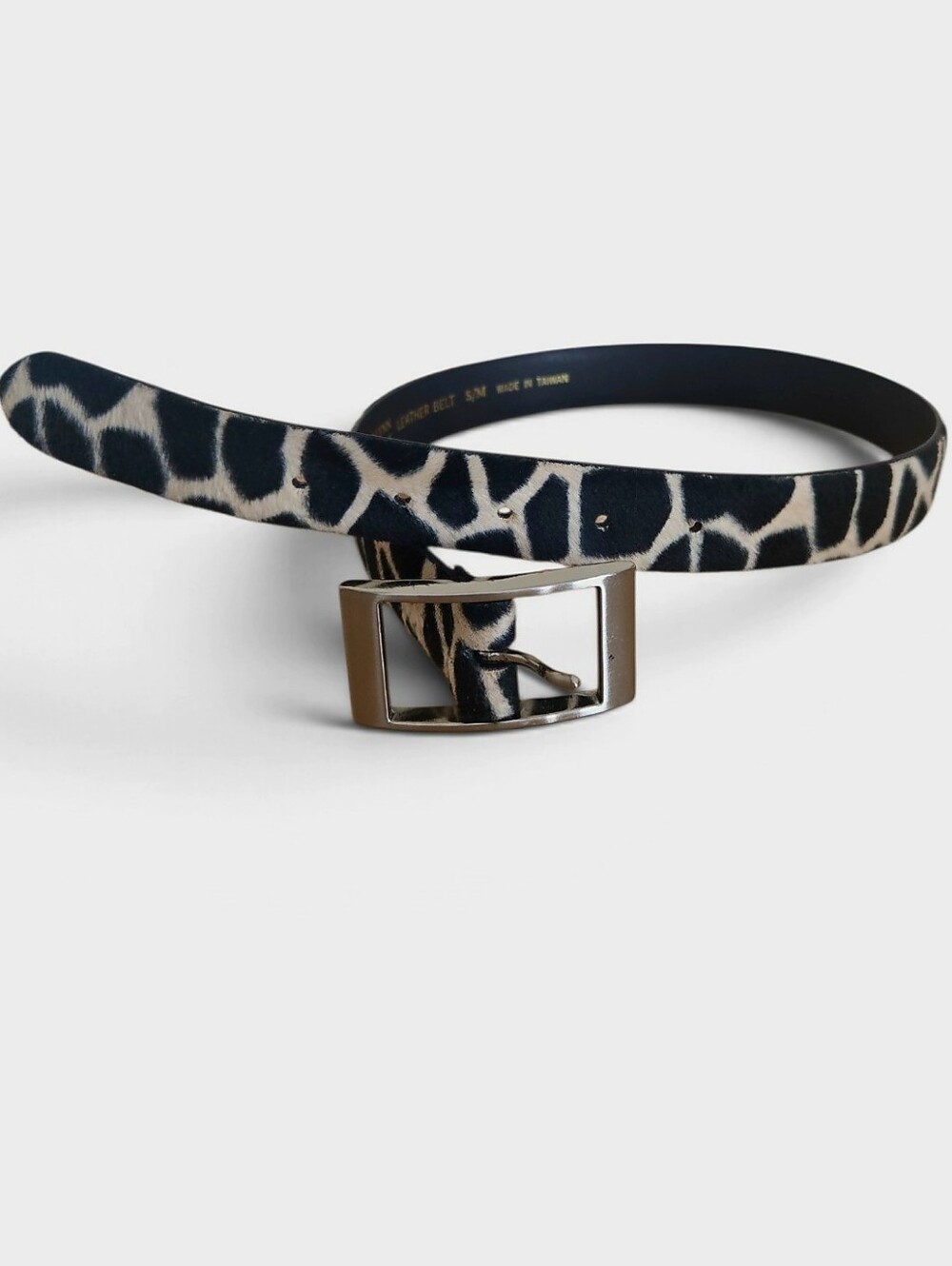 Vtg Y2K Amiee Lynn 90s Zebra Pony Hair Leather Belt S/M Like New